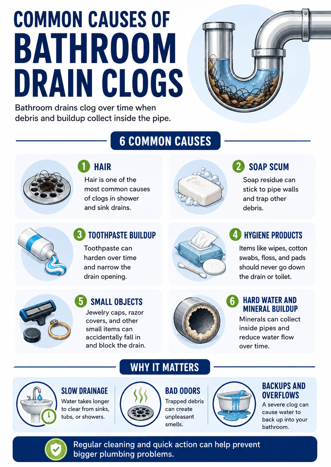 common causes of bathroom drain clogs in new jersey