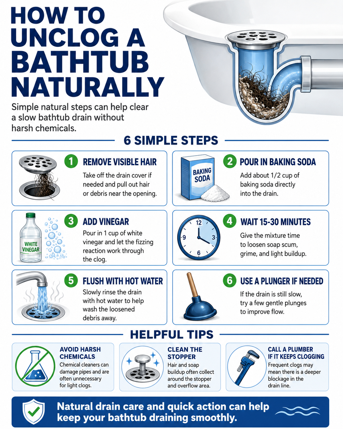 how to unclog a bathtub naturally at home in new jersey