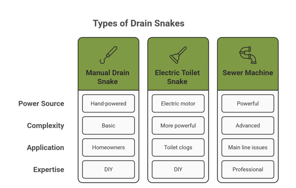 types of drain snakes for clogged drains jersey city nj